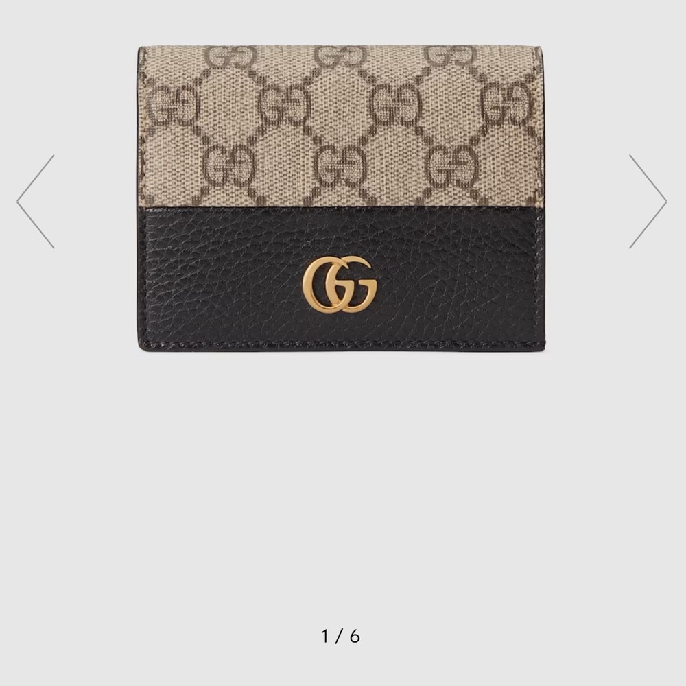 Gucci GG Monogram Beige and Black Wallet